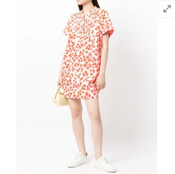 Diane Von Furstenberg Dresses & Skirts - DIANE VON FURSTENBERG FIONA ANIMAL-PRINT FRONT PLEAD PINK/ORANGE DRESS SZ LARGE